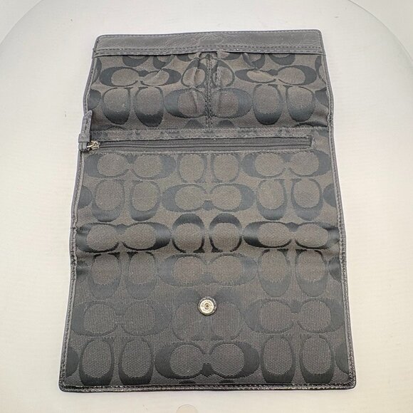 Coach Signature C Trifold Wallet Black Patent Y2K - Picture 6 of 8